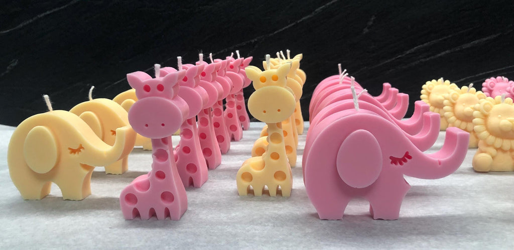 BOUGIE GIRAFFE INODORE personnalisée/dragées baptême/naissance/communion/confirmation/baby shower/Safari/anniversaire enfants