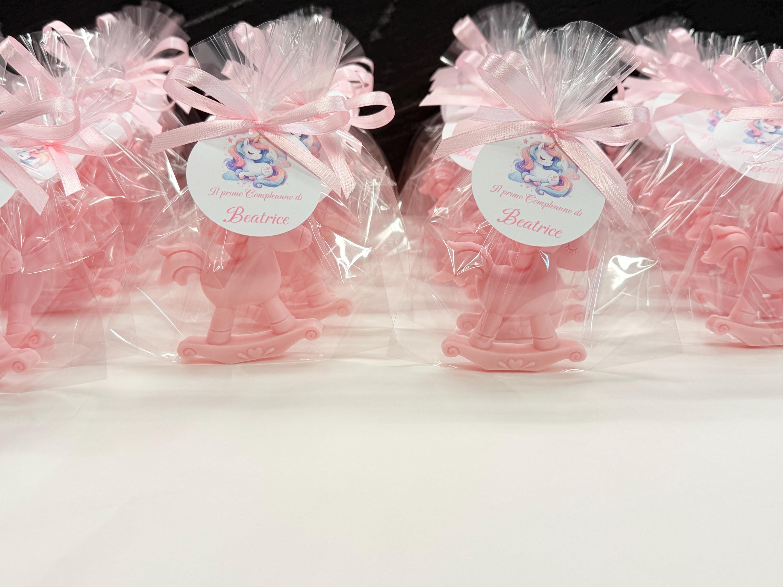 SAVON LICORNE à BASCULE avec sachet transparent et étiquette personnalisée
