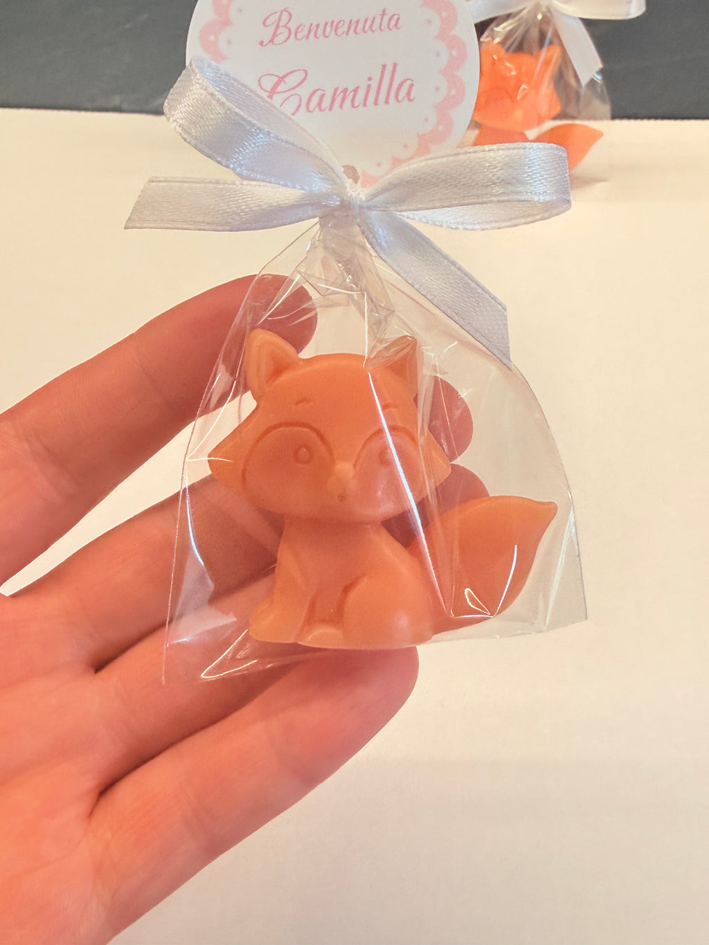 SAPONE "VOLPINA" con sacchetto trasparente e tag personalizzato