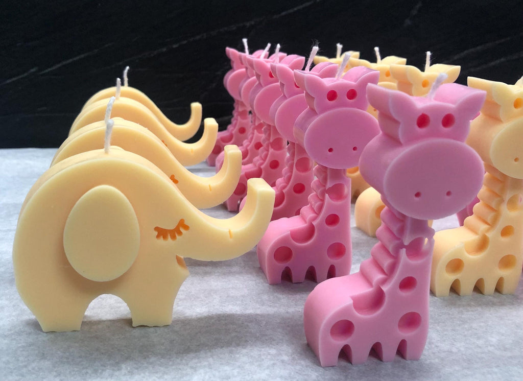 BOUGIE GIRAFFE INODORE personnalisée/dragées baptême/naissance/communion/confirmation/baby shower/Safari/anniversaire enfants