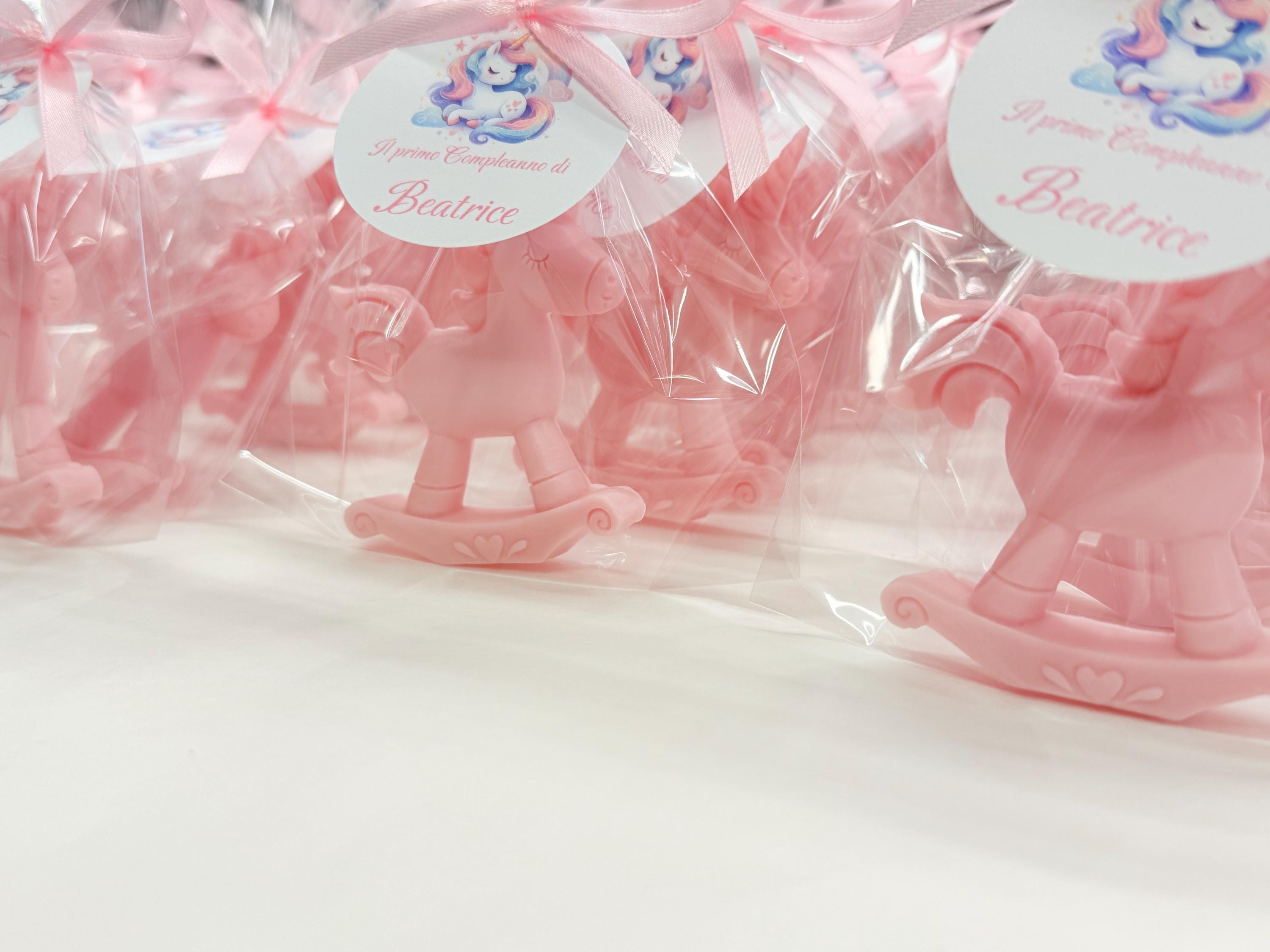 SAVON LICORNE à BASCULE avec sachet transparent et étiquette personnalisée