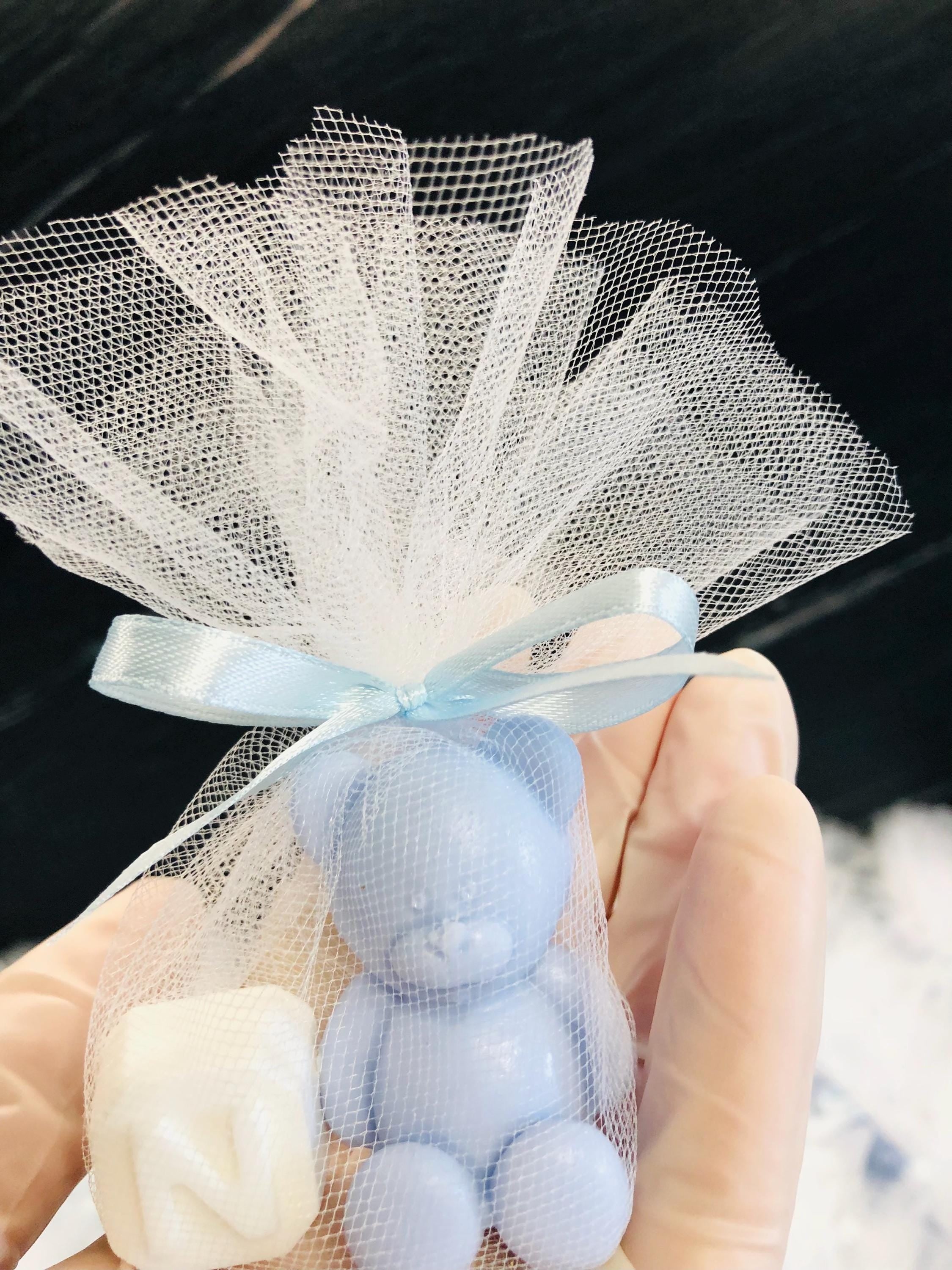"BEAR + LETTER" SOAP with Tulle and personalized tag