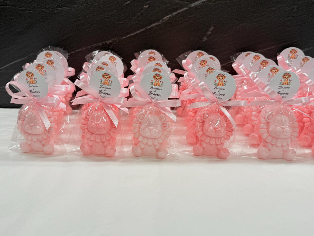 SAVON "LEONCINO" avec sachet transparent et étiquette personnalisée