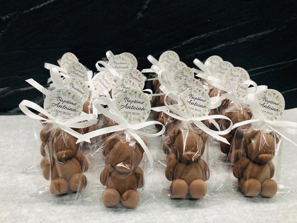 BOUGIES OURSON INODORES avec sachet transparent/cadeaux de baptême/naissance/baby shower/anniversaire d'enfants/communion/Teddy