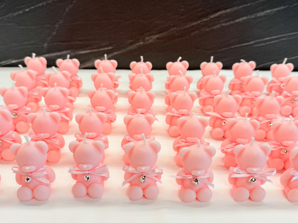 BOUGIES OURSON inodores personnalisées/dragées baptême/naissance/baby shower/anniversaire enfants/communion/confirmation/Ourson en peluche