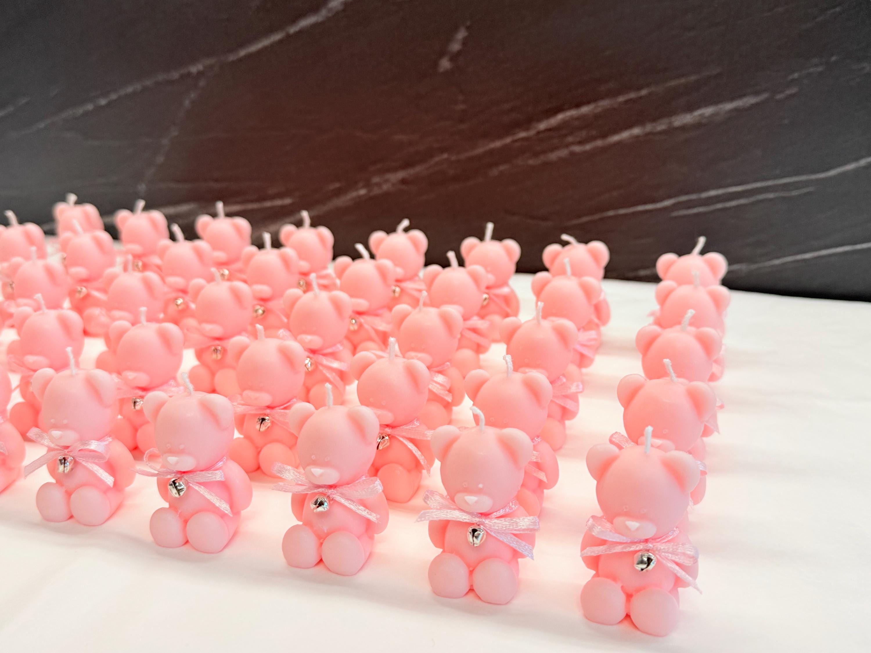 BOUGIES OURSON inodores personnalisées/dragées baptême/naissance/baby shower/anniversaire enfants/communion/confirmation/Ourson en peluche