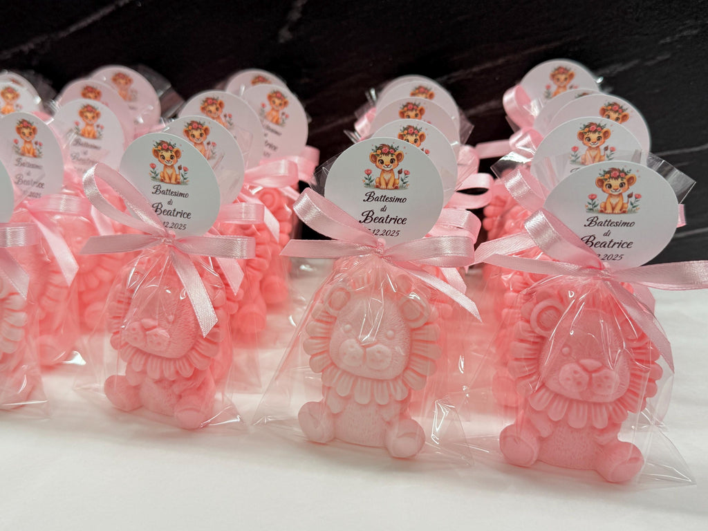 SAVON "LEONCINO" avec sachet transparent et étiquette personnalisée