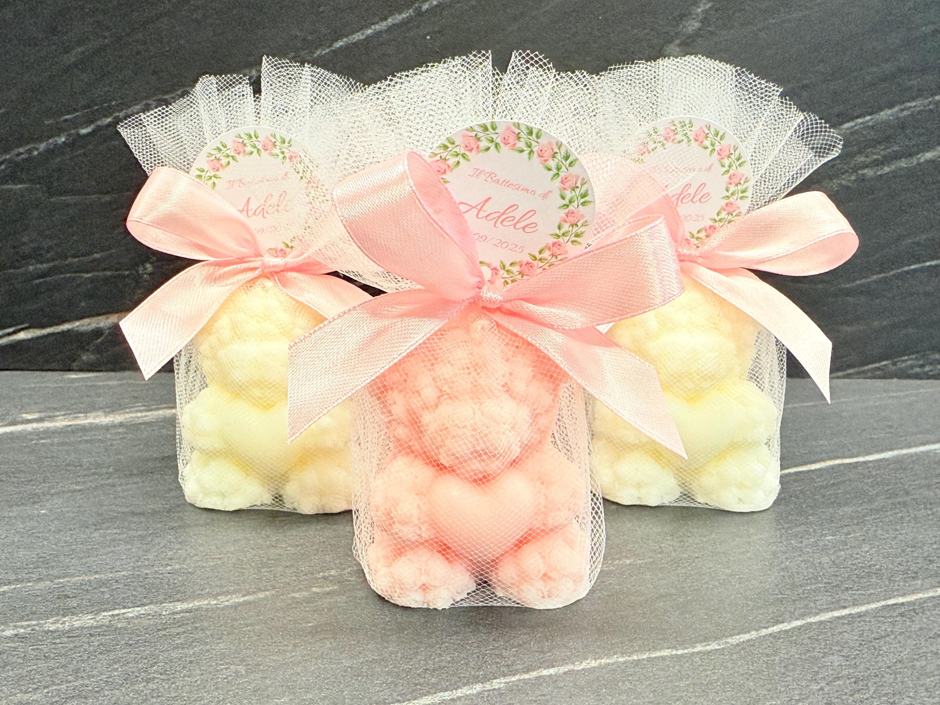 BOUGIE OURSON PARFUMÉE avec tulle /dragées naissance/baby shower/anniversaire enfants/communion/confirmation/fête enfants/ourson en peluche/Teddy