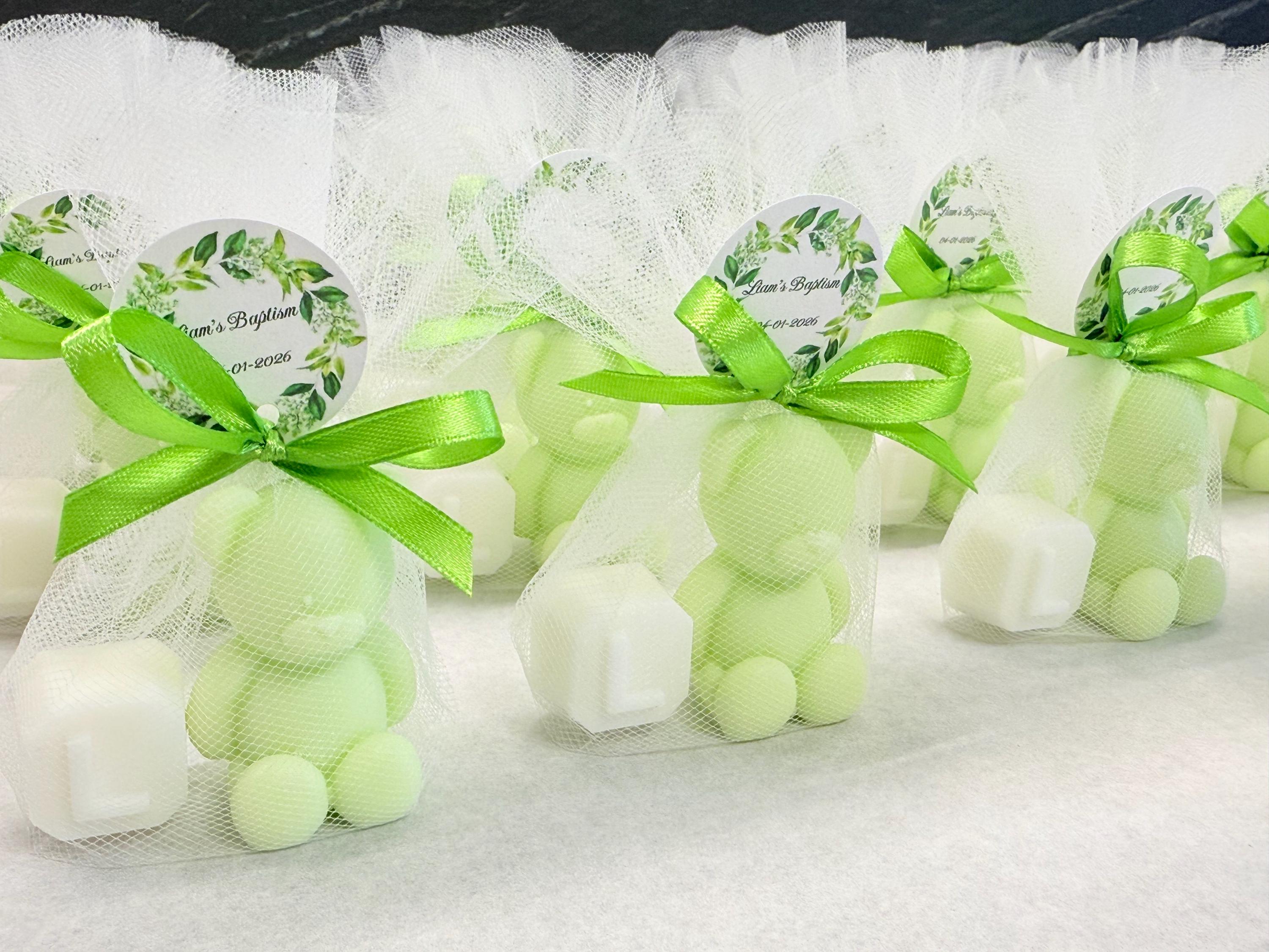 "BEAR + LETTER" SOAP with Tulle and personalized tag