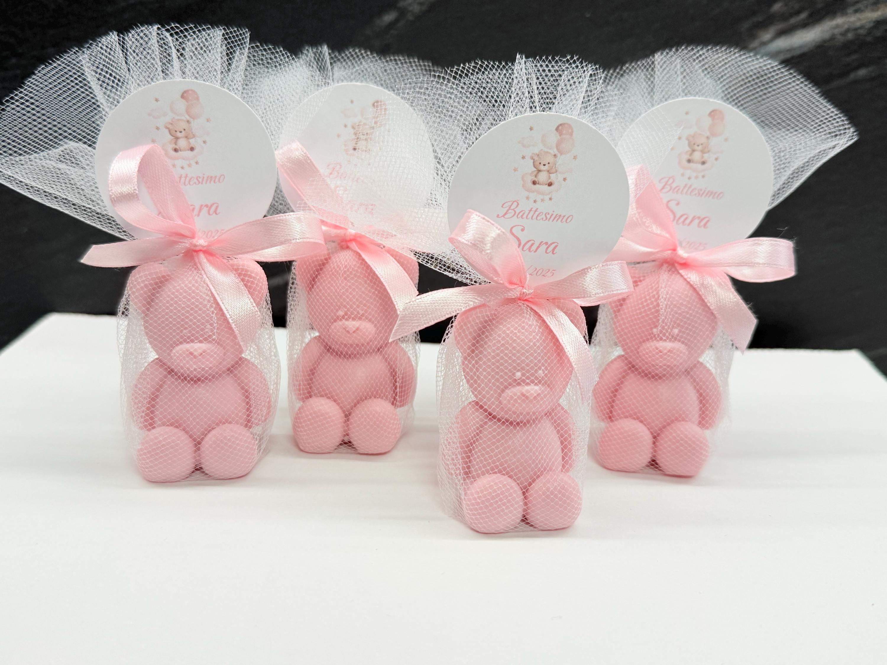 "BEAR" SOAP with tulle and personalized tag