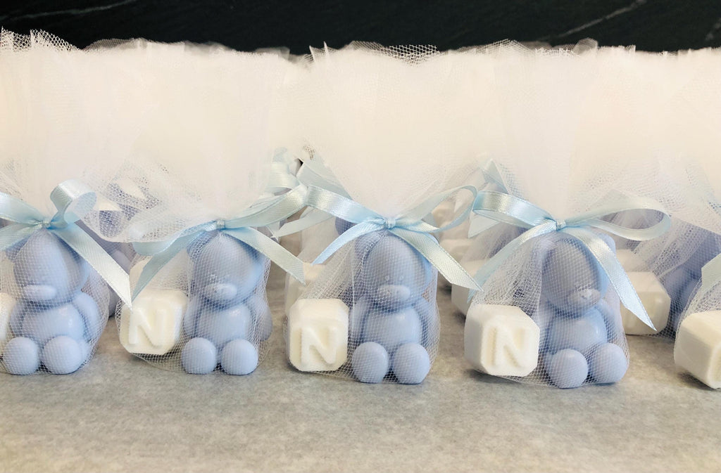 "BEAR + LETTER" SOAP with Tulle and personalized tag