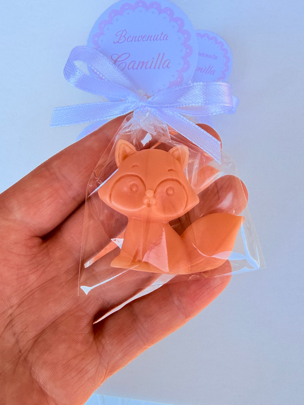 SAPONE "VOLPINA" con sacchetto trasparente e tag personalizzato