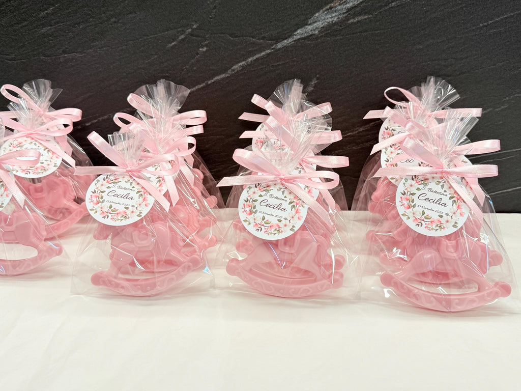 Savon "CHEVAL à BASCLUE" avec sachet transparent et étiquette personnalisée