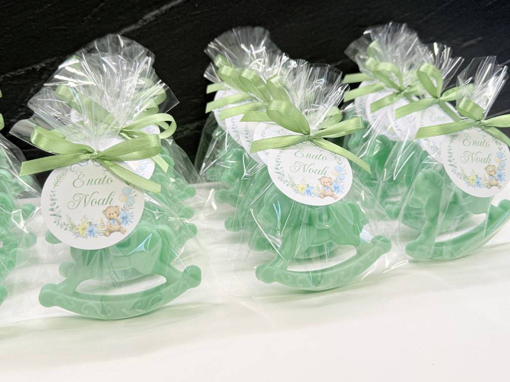 Savon "CHEVAL à BASCLUE" avec sachet transparent et étiquette personnalisée
