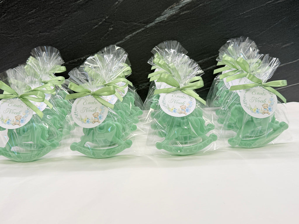 Savon "CHEVAL à BASCLUE" avec sachet transparent et étiquette personnalisée