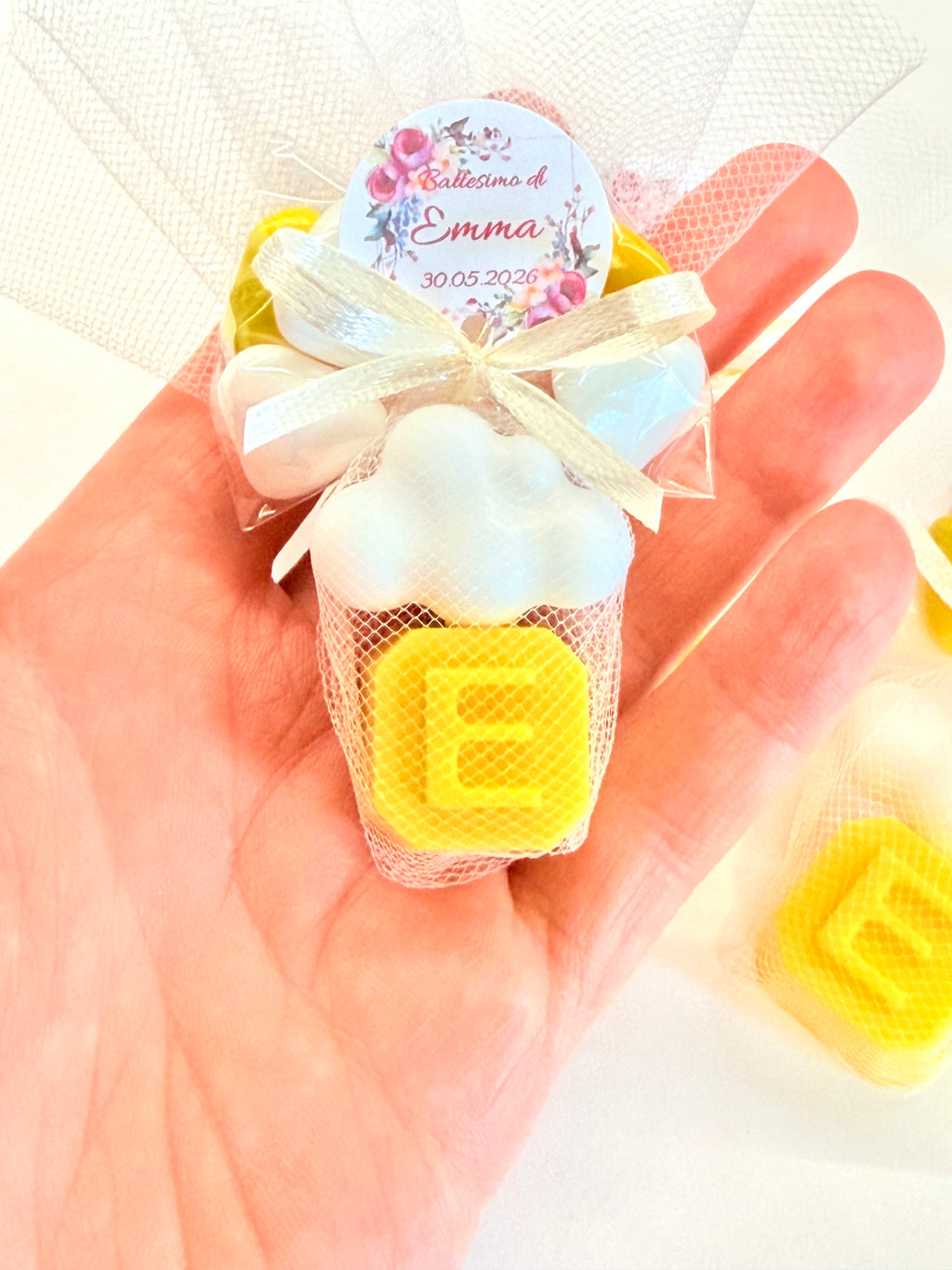 Heart-shaped Soap + Letter with Tulle, Confetti, and Personalized Tag