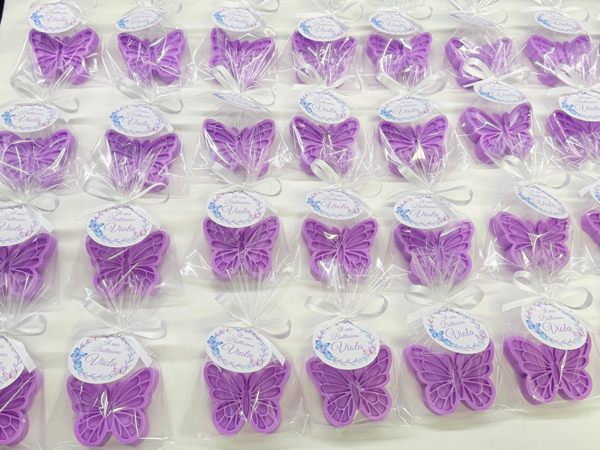 CUSTOM BUTTERFLY SOAP with transparent bag /wedding favors/confirmation/communion/graduation/birthday/christening/birth