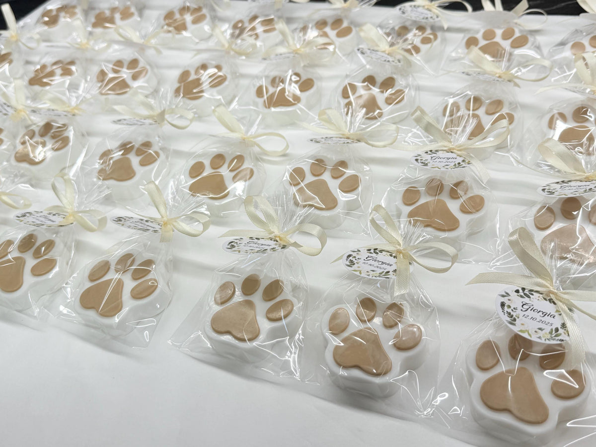 "PAWS" SOAP with transparent pouch and personalized tag