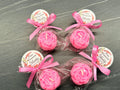 BOUGIE BOURGEON de PIVOINE inodore avec sachet transparent et étiquette personnalisée/mariage/anniversaire/baptême/naissance/communion/diplôme