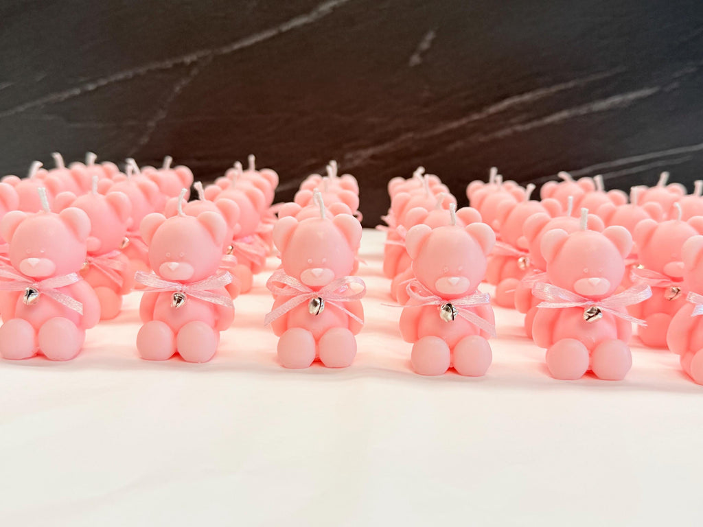 BOUGIES OURSON inodores personnalisées/dragées baptême/naissance/baby shower/anniversaire enfants/communion/confirmation/Ourson en peluche