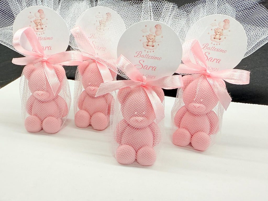 "BEAR" SOAP with tulle and personalized tag