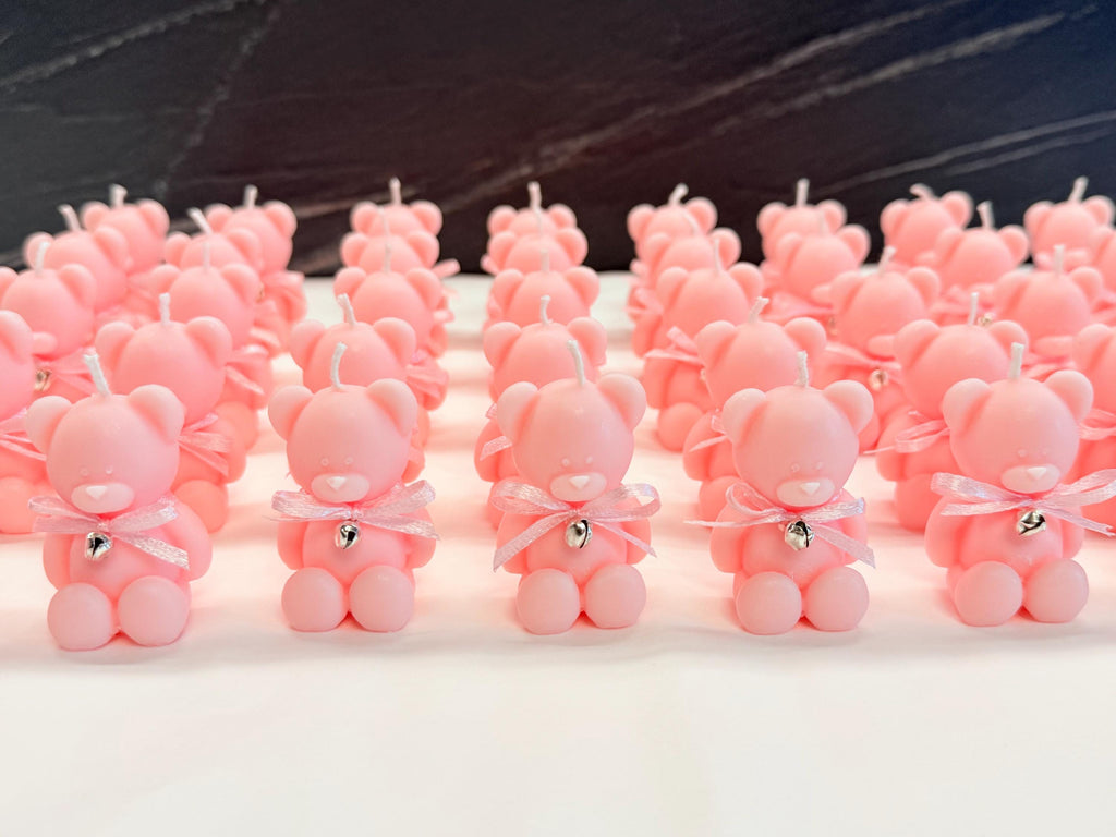 BOUGIES OURSON inodores personnalisées/dragées baptême/naissance/baby shower/anniversaire enfants/communion/confirmation/Ourson en peluche