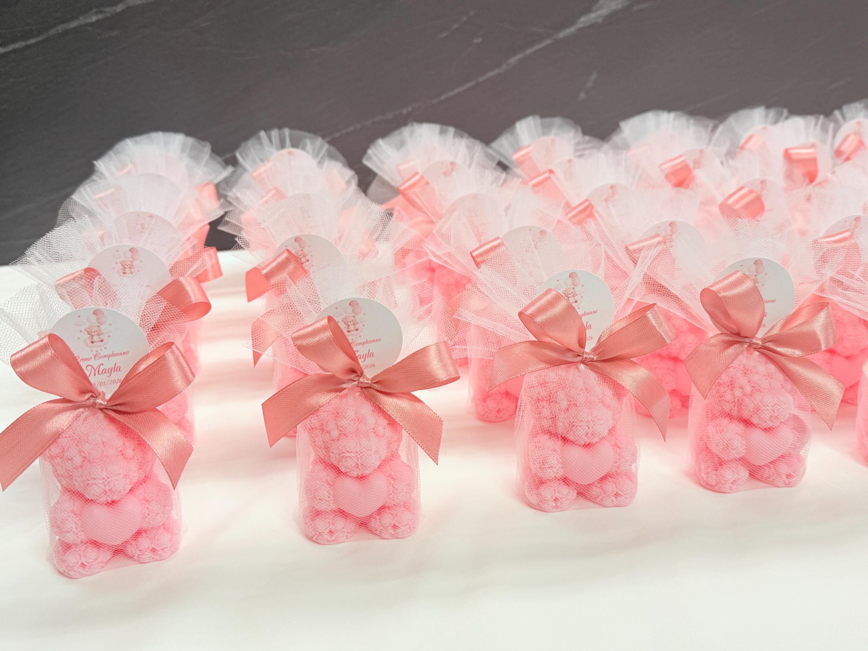 BOUGIE OURSON inodore avec tulle personnalisé/cadeaux de baptême/communion/confirmation/naissance/anniversaire enfants/baby shower/cadeau pour invités