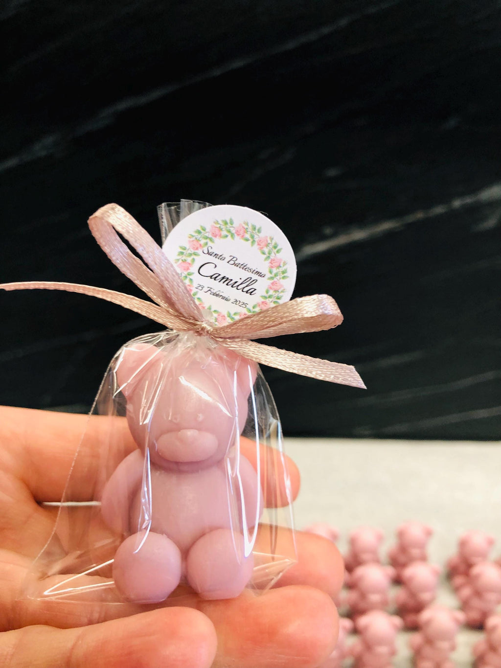 SAVON « OURSON » personnalisé avec sachet transparent