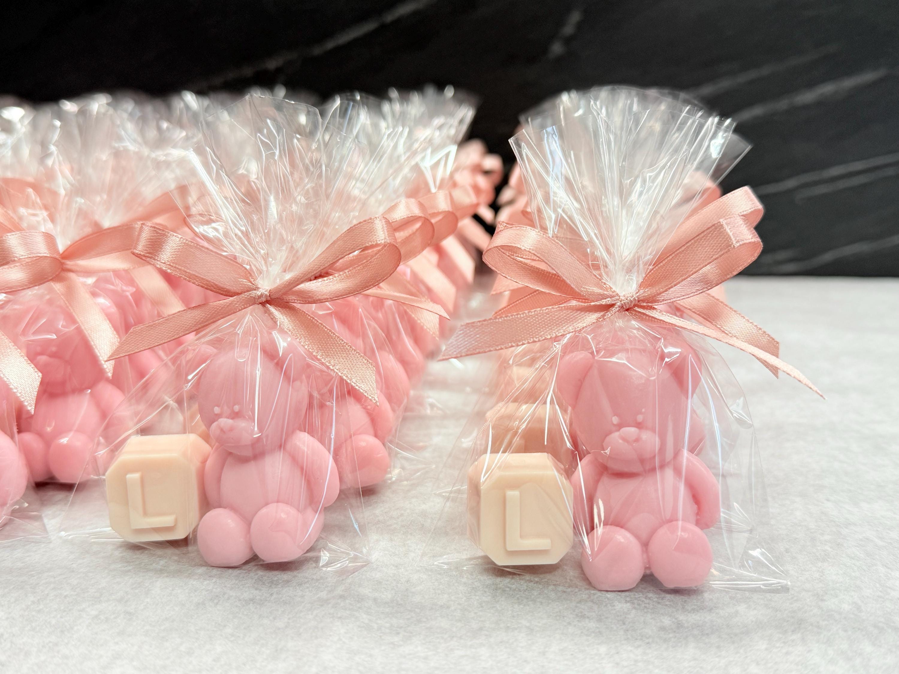 SAVON « OURSON + LETTRE » avec sachet transparent et étiquette personnalisée
