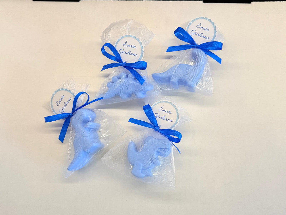 Sapone dinosauro artigianale profumato in vari colori – regalo per nascita e compleanno bimbi